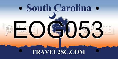 EOG053 South Carolina License Plate