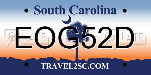 EOG52D South Carolina License Plate
