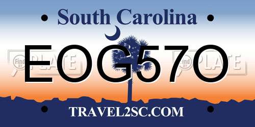EOG57O South Carolina License Plate