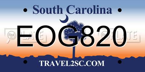 EOG820 South Carolina License Plate
