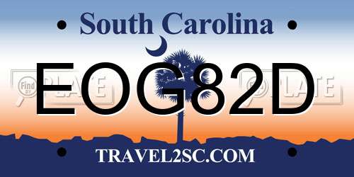 EOG82D South Carolina License Plate