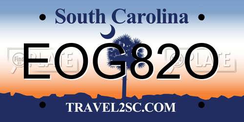 EOG82O South Carolina License Plate