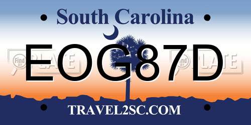 EOG87D South Carolina License Plate
