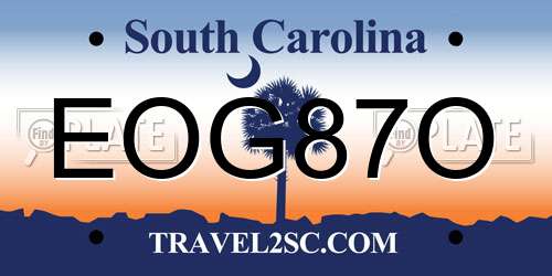 EOG87O South Carolina License Plate