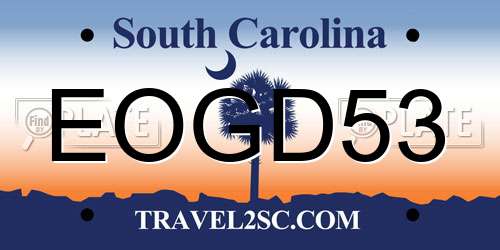 EOGD53 South Carolina License Plate