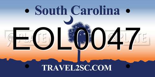 EOL0047 South Carolina License Plate