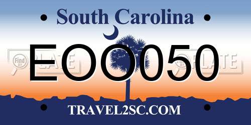 EOO050 South Carolina License Plate