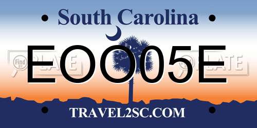 EOO05E South Carolina License Plate