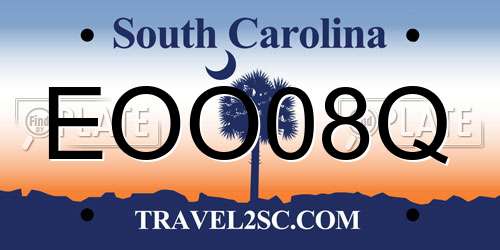 EOO08Q South Carolina License Plate