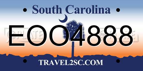 EOO4888 South Carolina License Plate