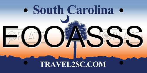 EOOASSS South Carolina License Plate