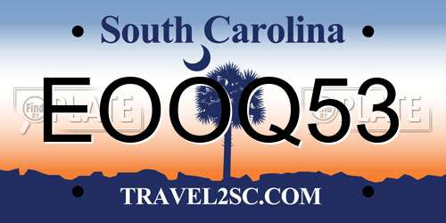 EOOQ53 South Carolina License Plate