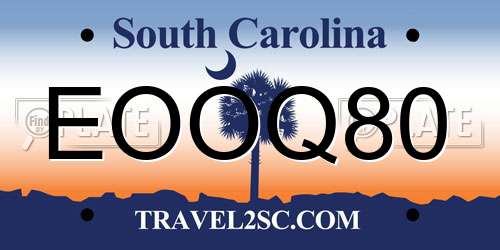 EOOQ80 South Carolina License Plate