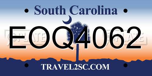 EOQ4062 South Carolina License Plate