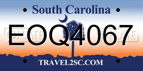 EOQ4067 South Carolina License Plate