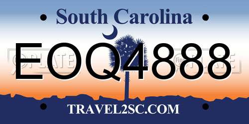 EOQ4888 South Carolina License Plate