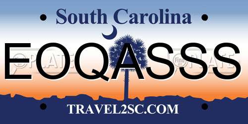 EOQASSS South Carolina License Plate