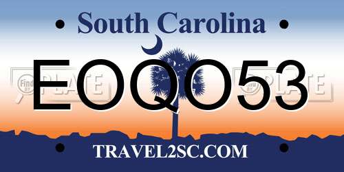 EOQO53 South Carolina License Plate
