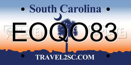 EOQO83 South Carolina License Plate