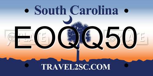 EOQQ50 South Carolina License Plate