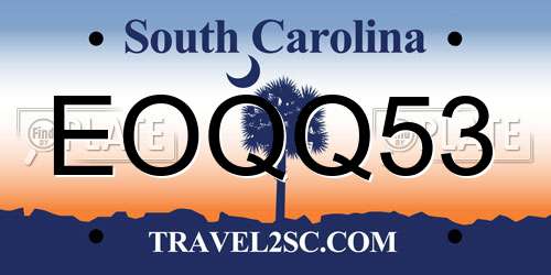 EOQQ53 South Carolina License Plate