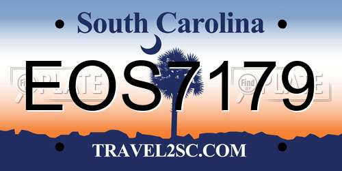 EOS7179 South Carolina License Plate