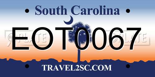 EOT0067 South Carolina License Plate