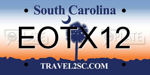 EOTX12 South Carolina License Plate