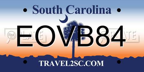 EOVB84 South Carolina License Plate