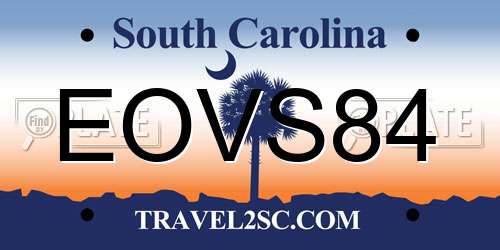 EOVS84 South Carolina License Plate