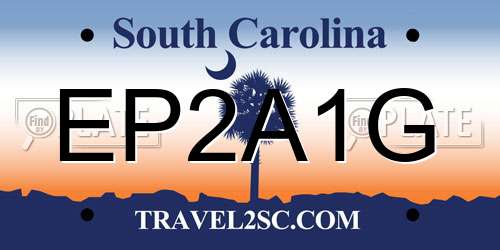 EP2A1G South Carolina License Plate