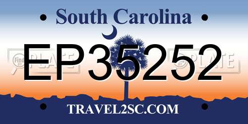 EP35252 South Carolina License Plate