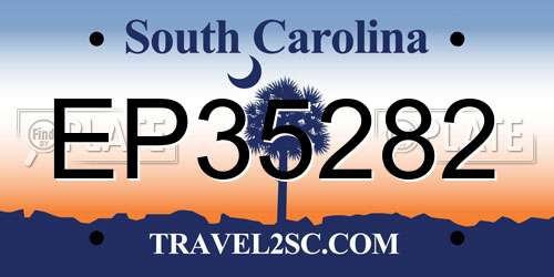 EP35282 South Carolina License Plate