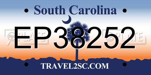 EP38252 South Carolina License Plate
