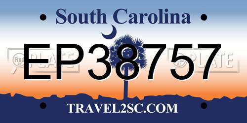 EP38757 South Carolina License Plate