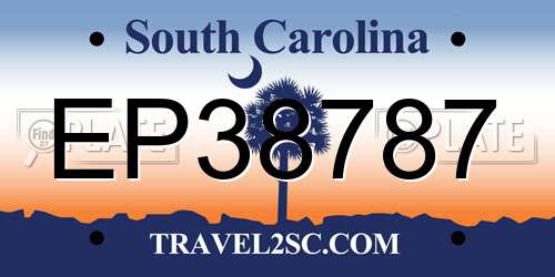 EP38787 South Carolina License Plate