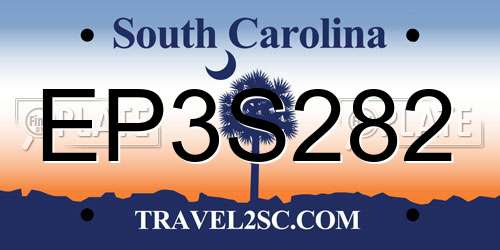 EP3S282 South Carolina License Plate