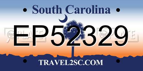 EP52329 South Carolina License Plate