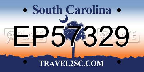 EP57329 South Carolina License Plate