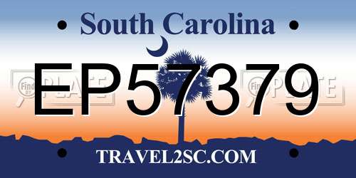 EP57379 South Carolina License Plate