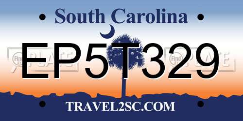 EP5T329 South Carolina License Plate