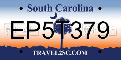 EP5T379 South Carolina License Plate