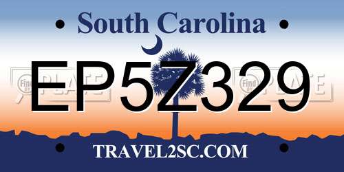 EP5Z329 South Carolina License Plate