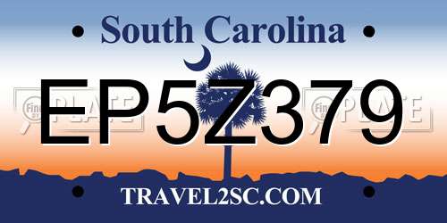 EP5Z379 South Carolina License Plate