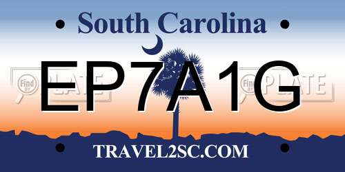 EP7A1G South Carolina License Plate