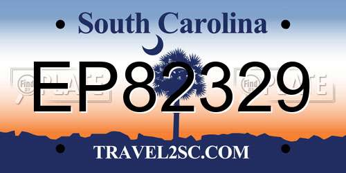 EP82329 South Carolina License Plate