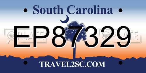 EP87329 South Carolina License Plate