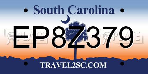 EP8Z379 South Carolina License Plate