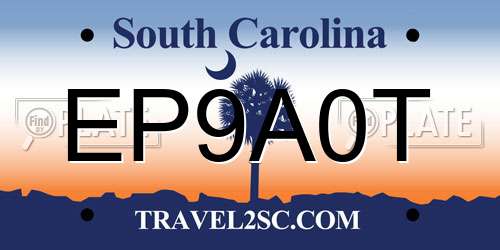 EP9A0T South Carolina License Plate