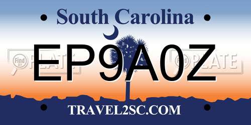 EP9A0Z South Carolina License Plate